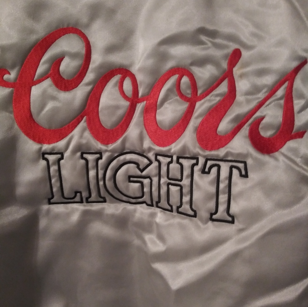 Vintage Coors light silver satin jacket King Louie as Large